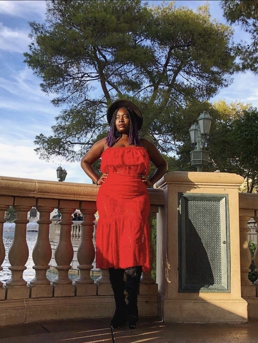 Lucy Wang - Red Off-Shoulder Ruffled Midi Dress